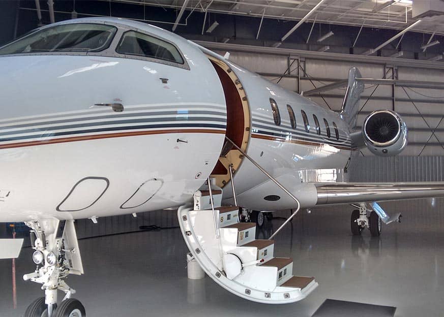 Plane in hangar